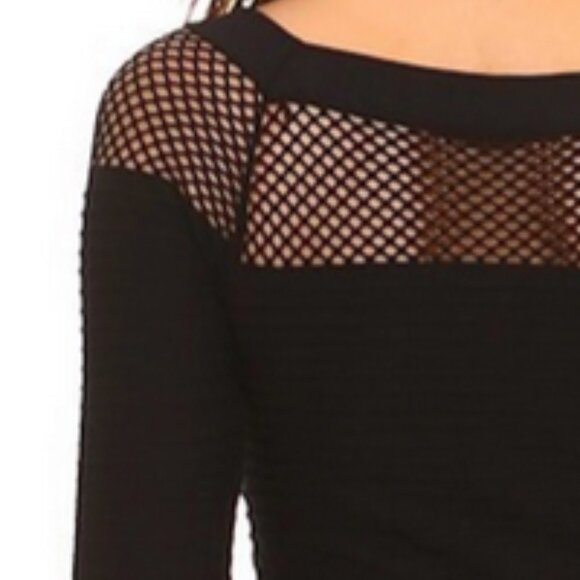 Long Mesh Sleeve Seamless Textured Midi to Mini Dress Coctail Office SML604 - Picture 3 of 4